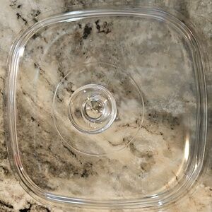 PYREX Corning Glass Lid A12C Clear Square Casserole Replacement Lid Only